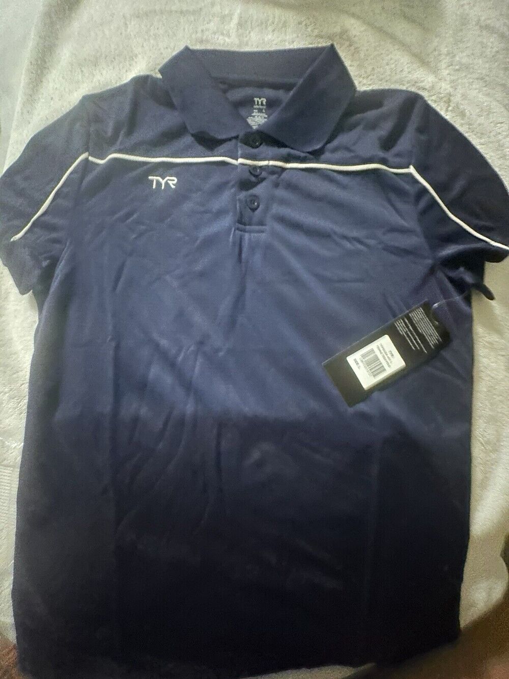 TYR Female Tech Polo -Navy Blue. Size L